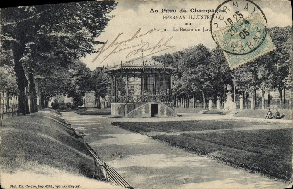 Epernay — O Bassin do Jardim — Epernay Illustré, n°2 - Frente