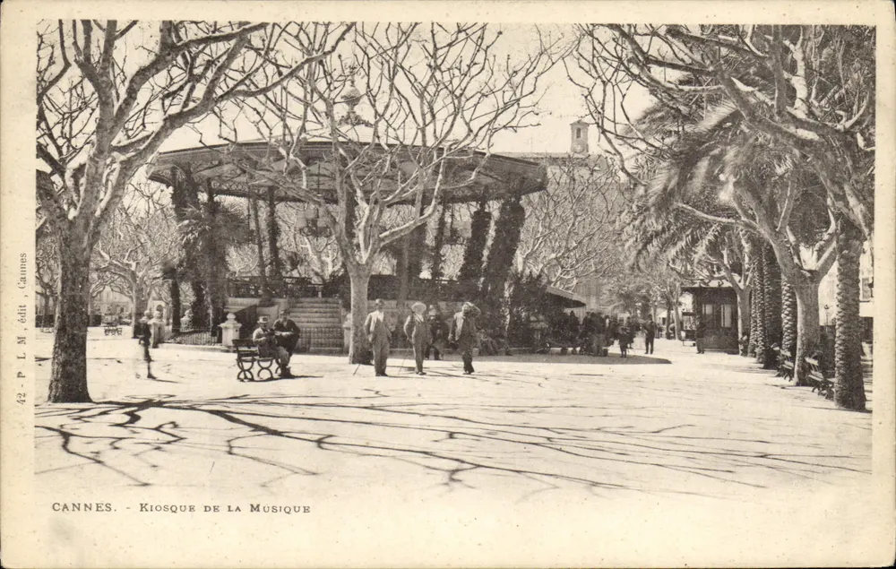 Cannes - Kiosque da Música — P. L. M. edit., Cannes, n°42 - Frente