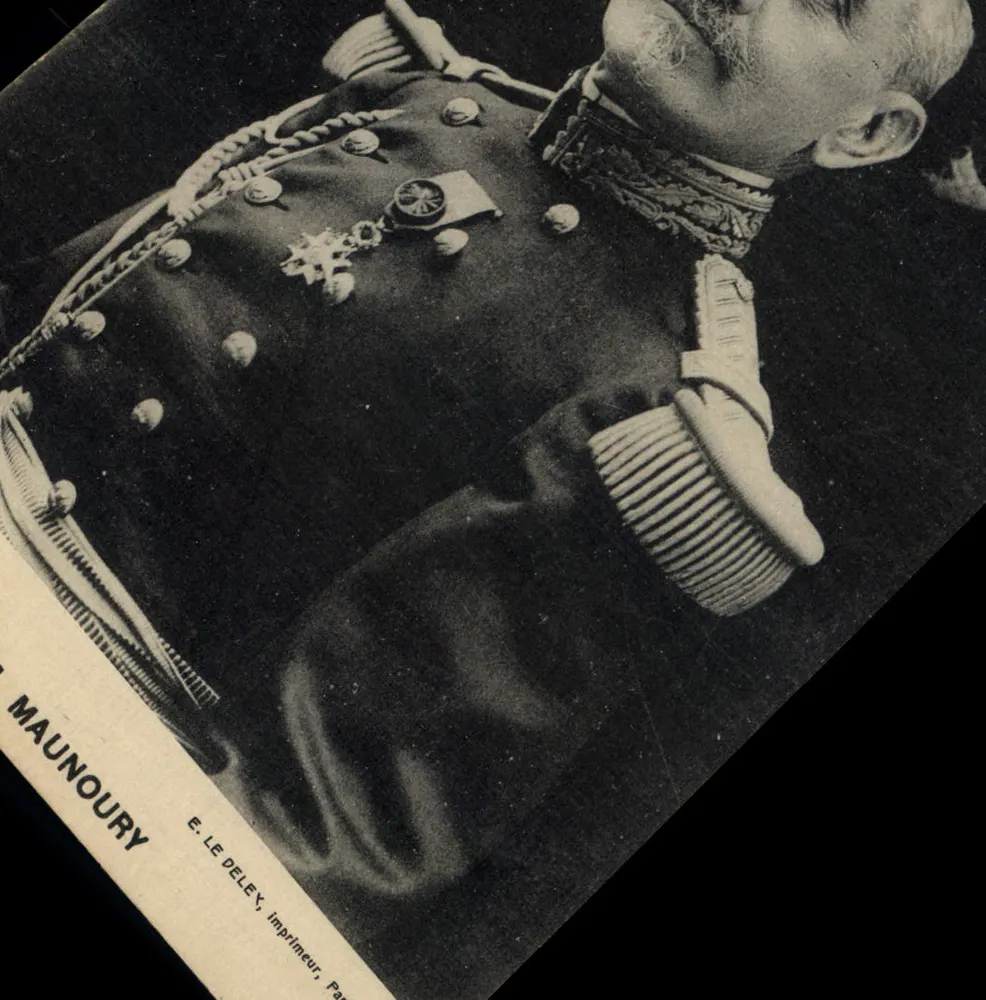 Général Maunoury — portrait en uniforme militaire — E. LE DELEY, imprimeur, Paris - Frente