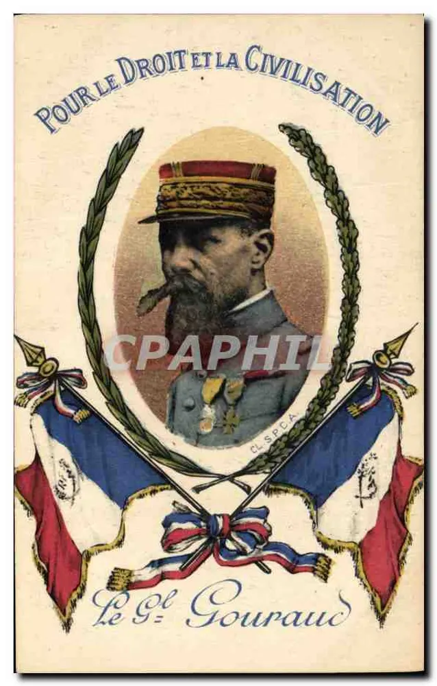Generał Gouraud — Dla Prawa i Cywilizacji — Lévy Fils & Cie, Paryż - Awers