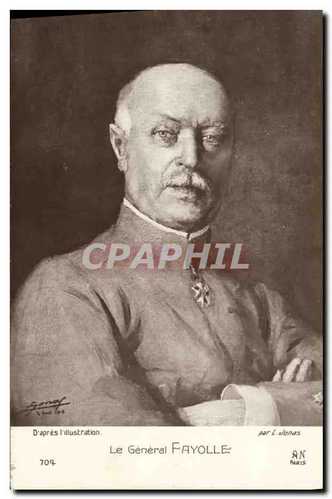 O General Fayolle — retrato — por L. Donas, série 709, AN Paris - Frente