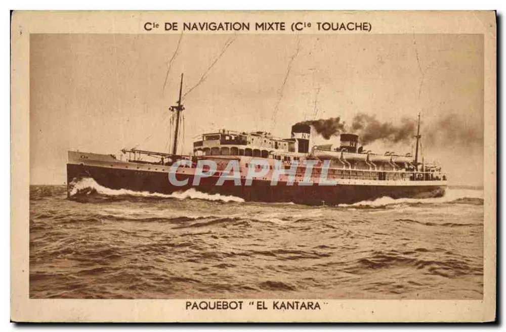 Dampfschiff "El Kantara" — Mischverkehrs-Gesellschaft (Gesellschaft Touache) — M. Audry, Marseille - Vorderseite