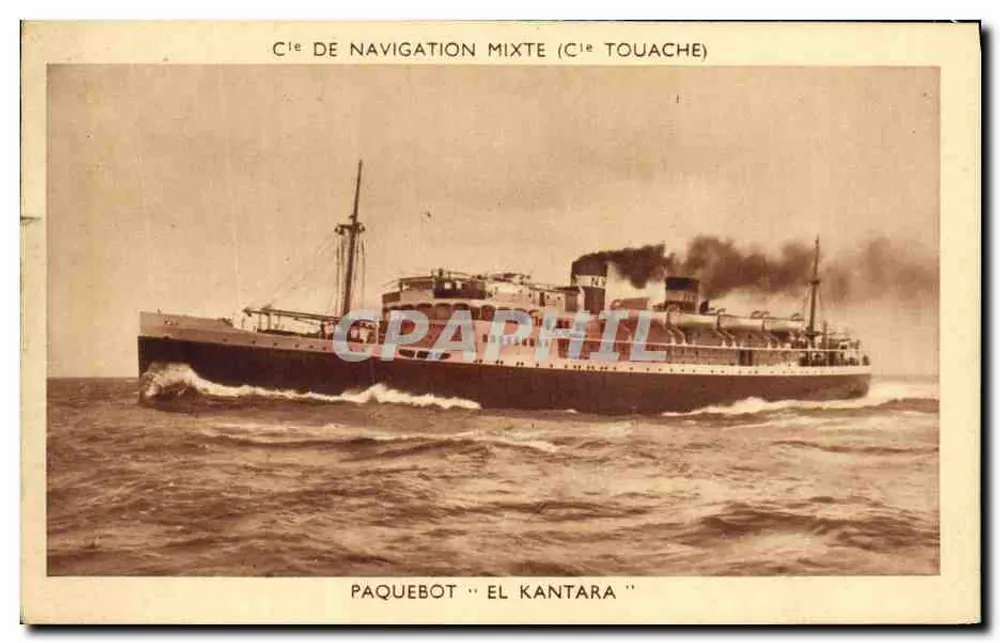 Frachter "El Kantara" — Schiff der Cie de Navigation Mixte (Cie Touache) — Verlag Hélio Audry, Marseille - Vorderseite