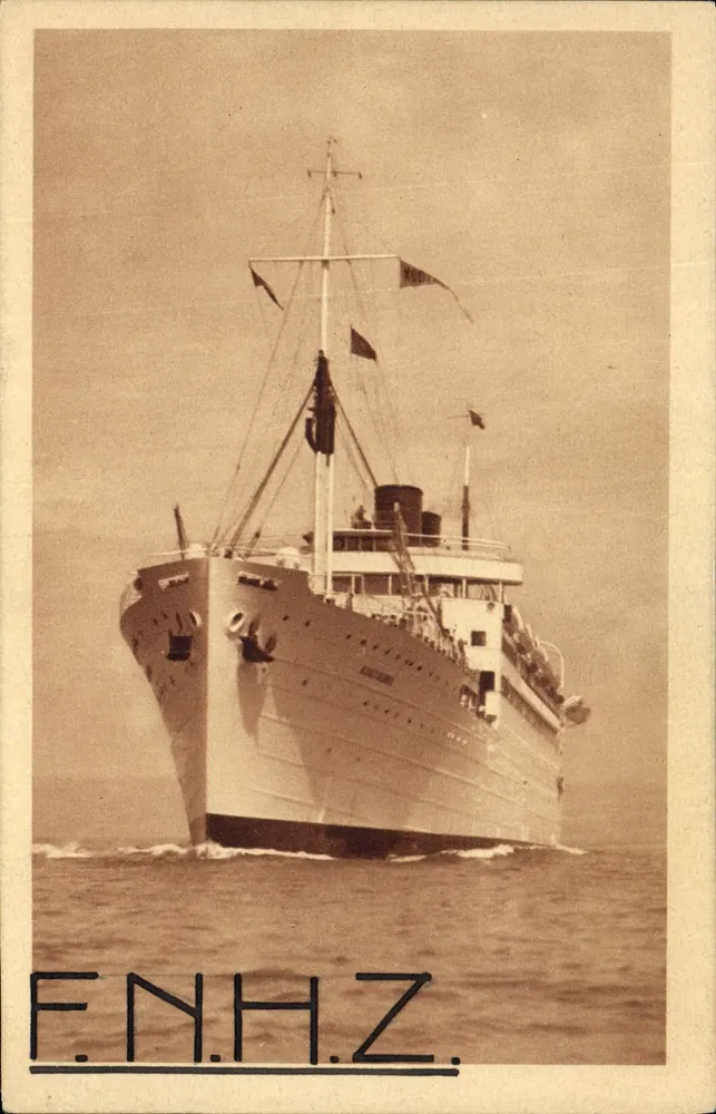 Schiff der Compagnie de Navigation Paquet — Koutoubia — F.N.H.Z. - Vorderseite