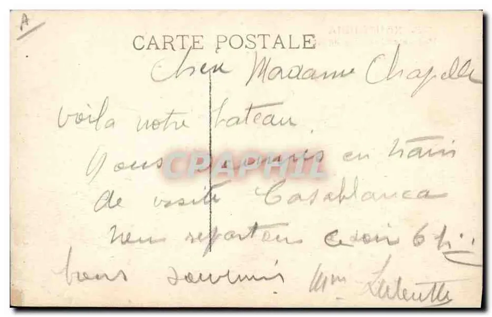 SS KOUTOUBIA — Dampfer der Compagnie Paquet — H. Grimaud - Rückseite