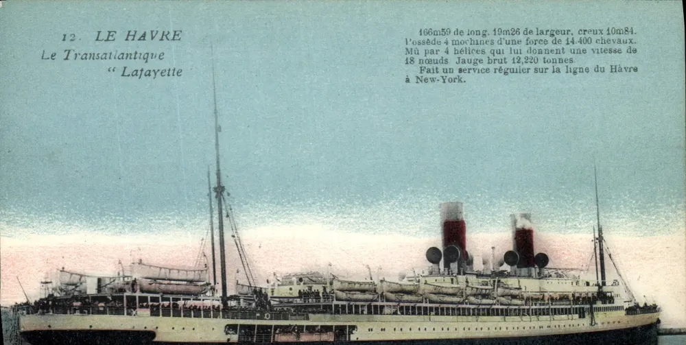 Der Transatlantiker "Lafayette" — Le Havre — Verlag MP Le Doley, Paris, Nr. 12 - Vorderseite