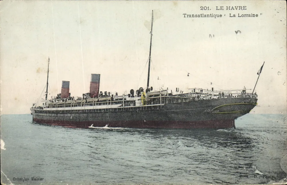 Le Havre — Transatlantiker 'La Lorraine' — Sammlung Mainier, n°201 - Vorderseite