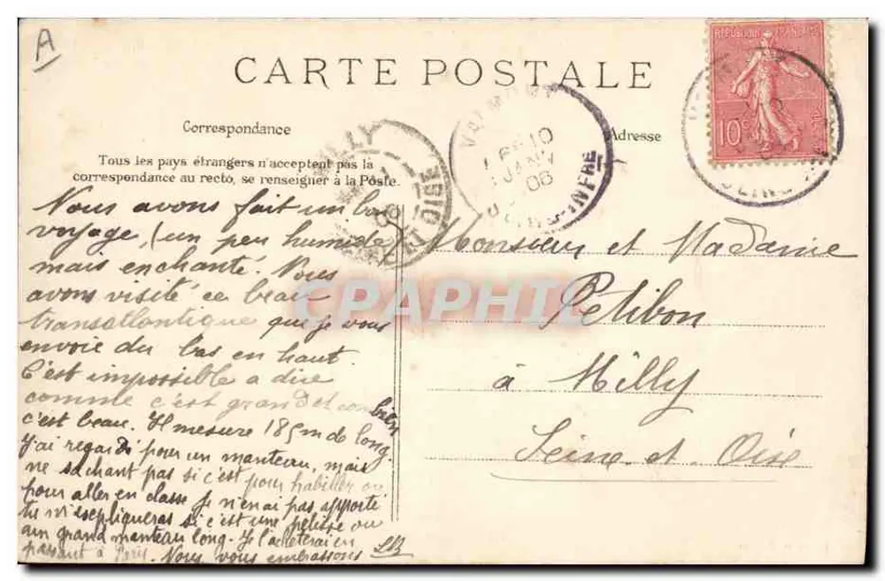 Le Havre — Transatlantiker 'La Lorraine' — Sammlung Mainier, n°201 - Rückseite