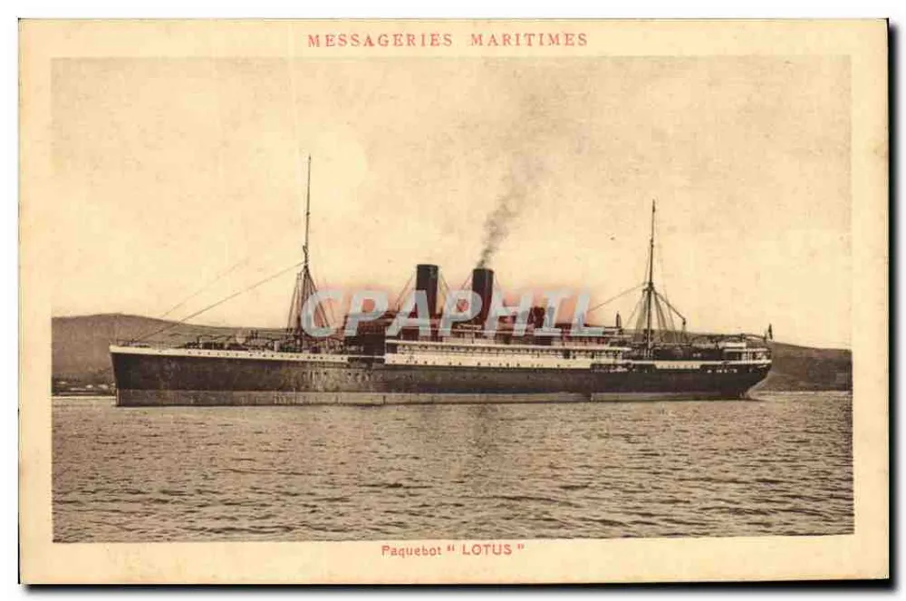 Dampfschiff "LOTUS" — Messageries Maritimes — Verlag F. Détaille, Marseille - Vorderseite