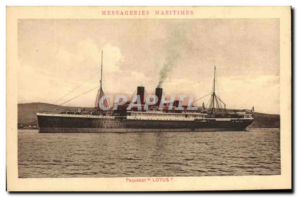 Dampfschiff "LOTUS" — Messageries Maritimes — Verleger F. Demille, 604, Mazagran - Vorderseite