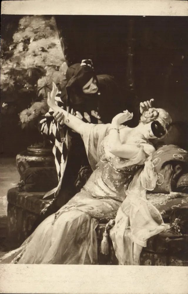 Sotto il maschera — scena teatrale — H. Denis Etcheverry, Parigi - Recto
