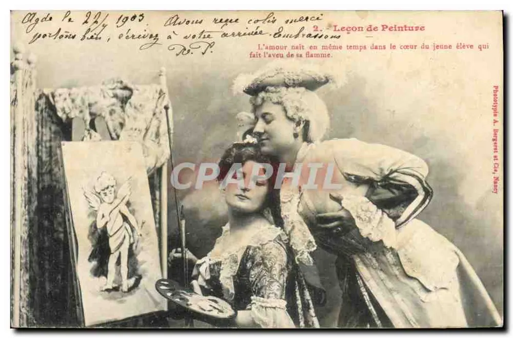 Malunterricht — Algésiras — Fotograf A. Burgues et Cie, Alès - Vorderseite