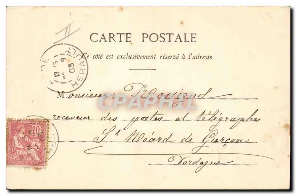 Malunterricht — Algésiras — Fotograf A. Burgues et Cie, Alès - Rückseite