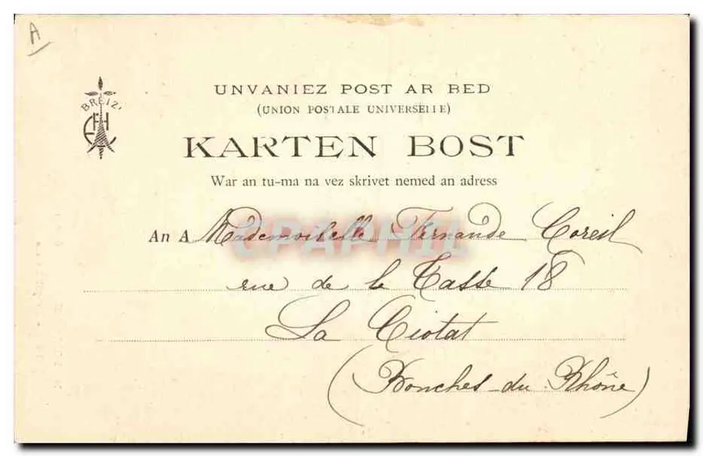 Bretagna — Le p'tit Gâs — Collezione E. H. n° 444 - Verso