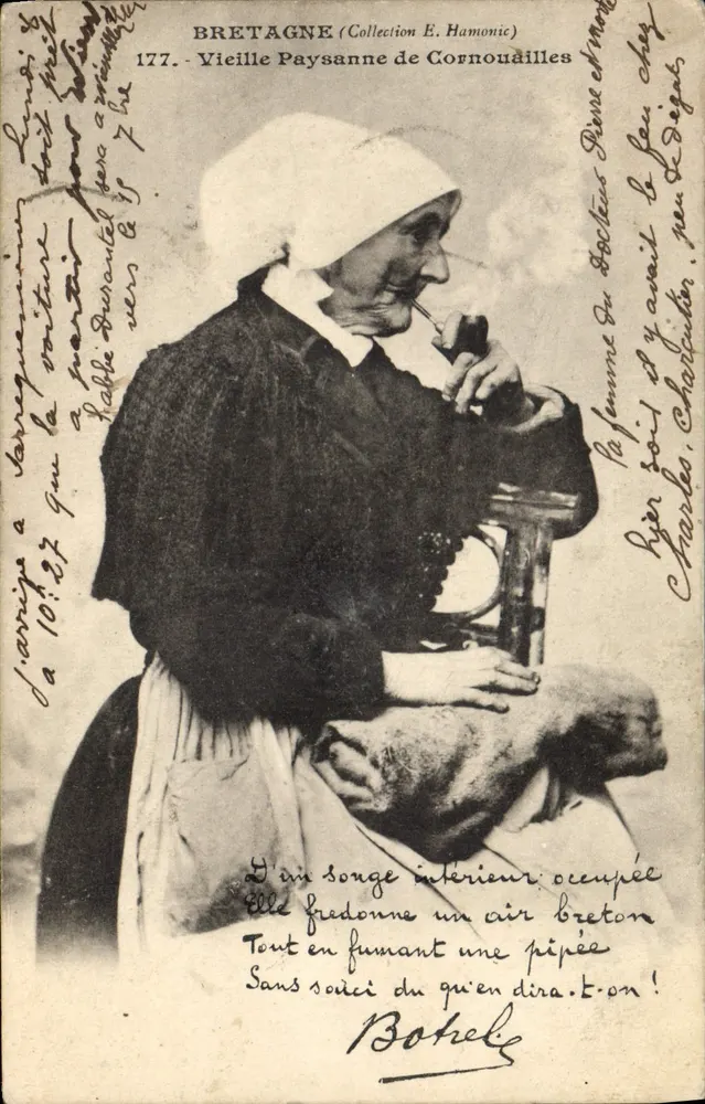 Alte Cornische Bauernfrau — Bretagne (Sammlung E. Hamonic) — Nr. 177 - Vorderseite