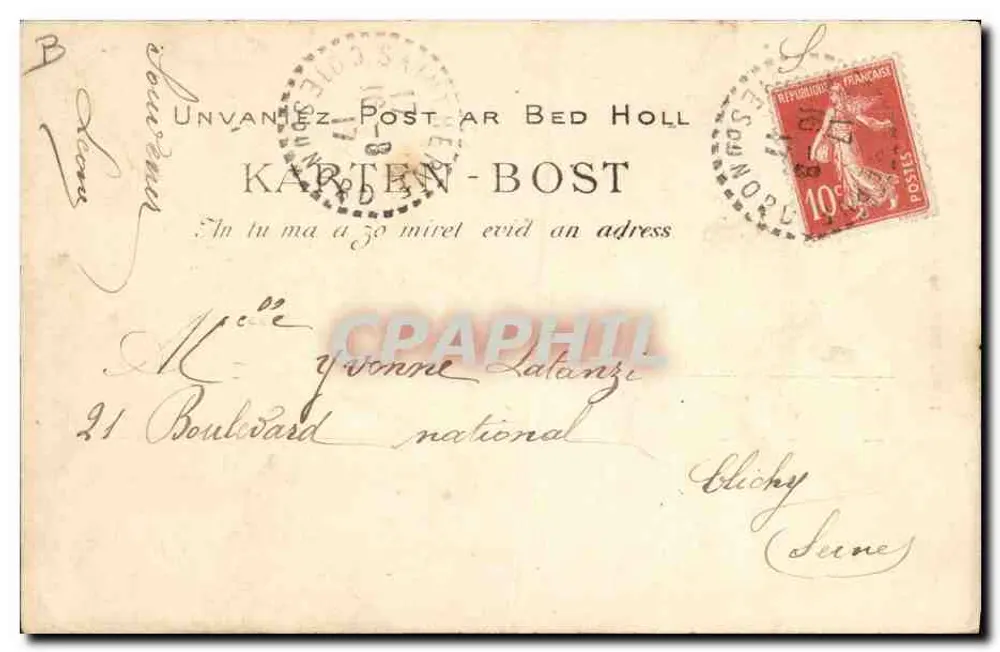 Madame Botrel — Quimper — VILLARD, n°1308 - Verso