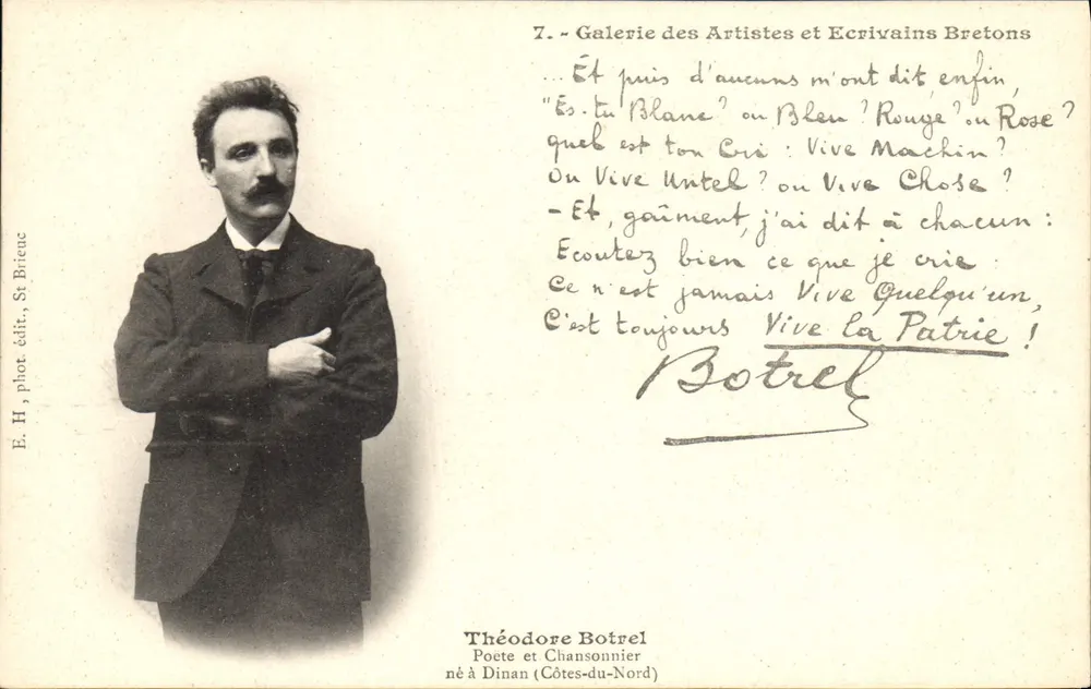 Théodore Botrel — Poète et Chansonnier — E. H., phot. édit., St Brieuc - Recto