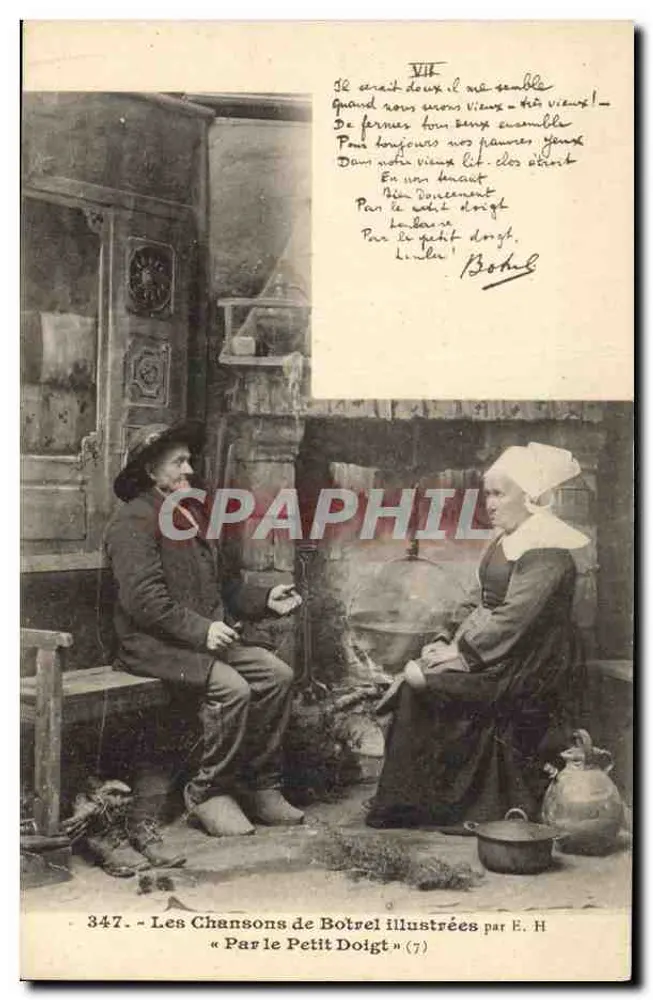 De Liedjes van Botrel geïllustreerd — Door het Kleine Vinger — n°347 — uitgegeven door E. H. - Voorkant