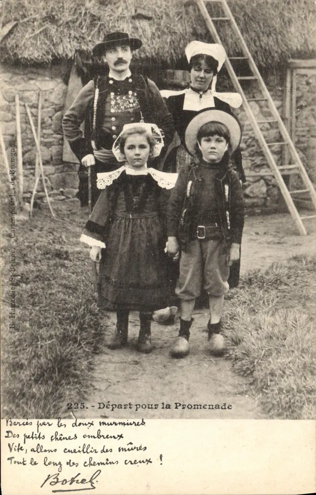 Abreise zur Promenade — E. Hamonoue, St-Prienc, Serie 225 — Verlag Breizh - Vorderseite