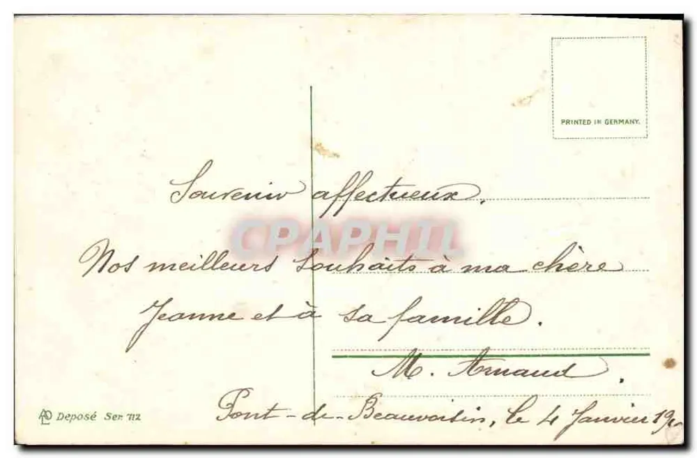 Paesaggio con mulino a vento — Dolce ricordo — Deposito Ser 712 - Verso