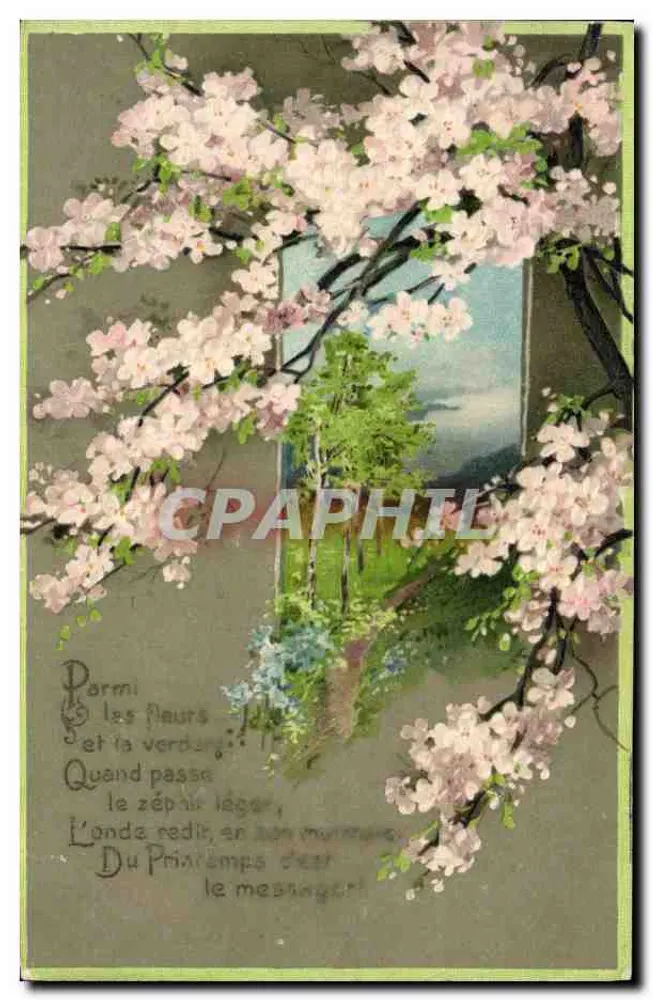 Cerejeiras — Primavera — K.F. Editores, Paris, série 905 - Frente