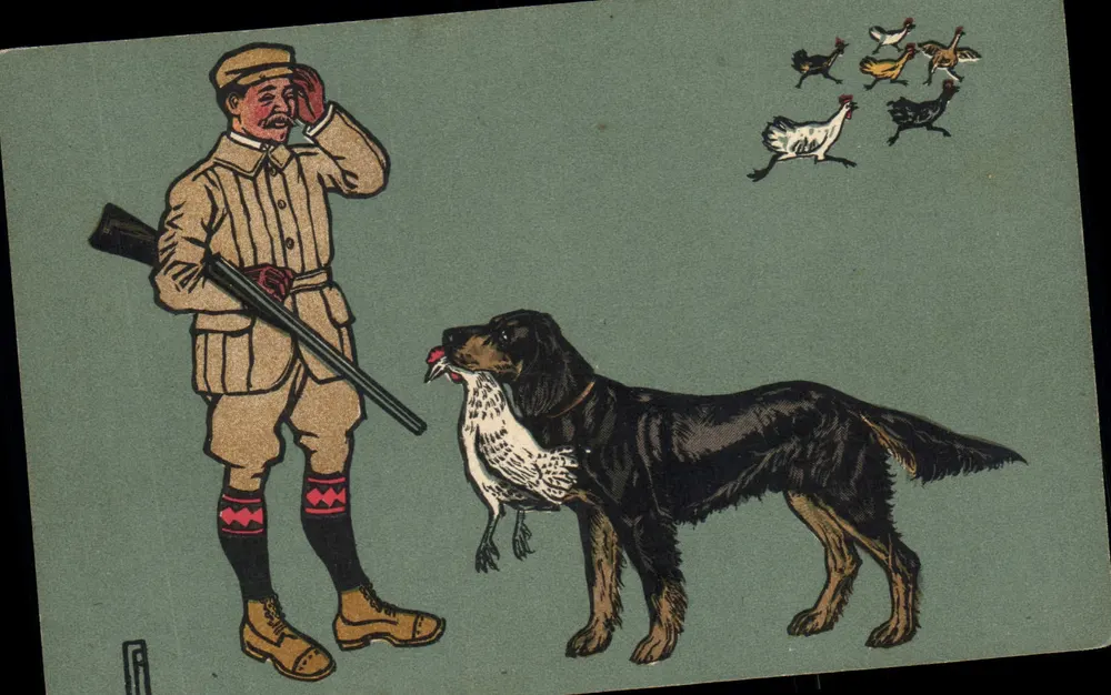 Caçador e cão de caça — Série 103 — C. T. & Cie à G. - Frente