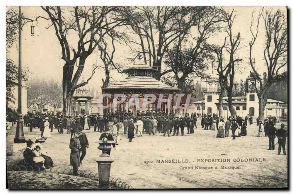 Marsella - Exposición Colonial - Gran Kiosco Musical - Anverso