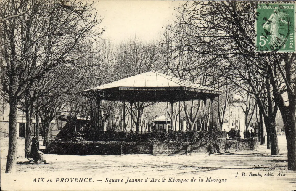 AIX EN PROVENCE — Square Jeanne d'Arc & Kiosque de la Musique — J. B. Bouis, Verlag Aix - Vorderseite