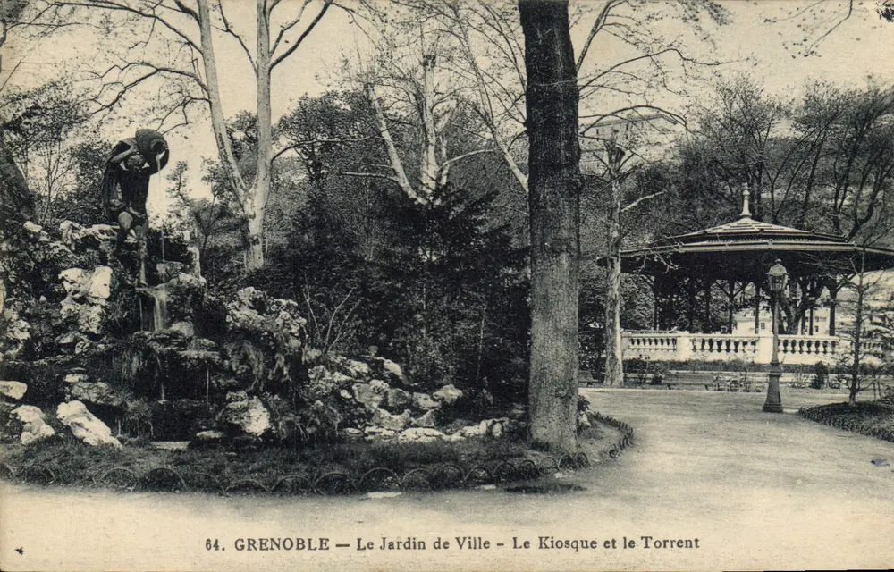 Grenoble — Der Stadtpark — Der Kiosk und der Bach - Vorderseite