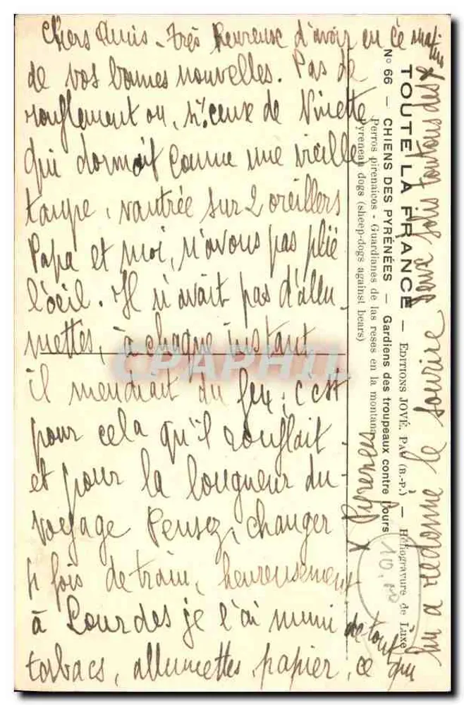 Chiens des Pyrénées — Gardiens des troupeaux contre loups — Éditions JOVÉ, PARIS - Rückseite
