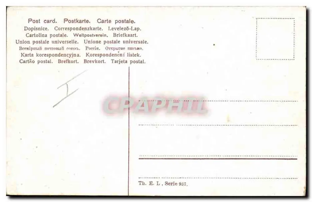 Propuesta de matrimonio con un perro — Th. E. L., Serie 937 - Reverso