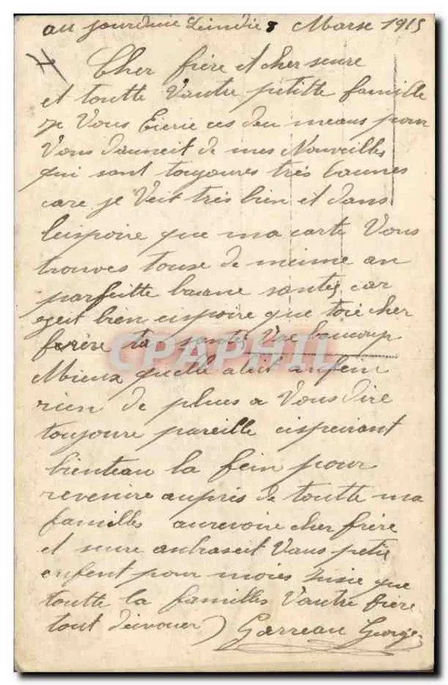 Geral PAU — retrato militar — Manuel Fot. Coleção P. R. 134 - Verso