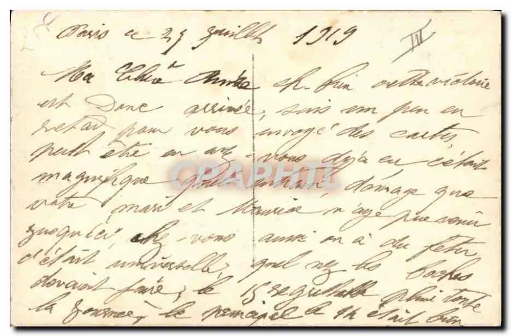 Cerimônia militar em Paris — 23 de junho de 1919 — editor desconhecido - Verso