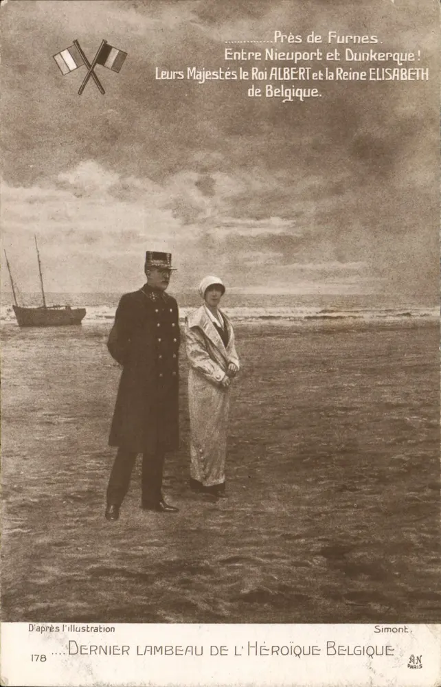 Nahe Furnes — Ihre Majestäten König Albert und Königin Elisabeth von Belgien — Simont, Paris, Nr. 178 - Vorderseite