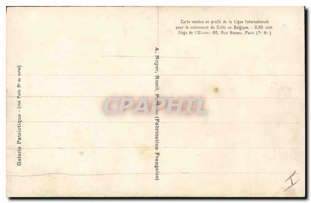 Nahe Furnes — Ihre Majestäten König Albert und Königin Elisabeth von Belgien — Simont, Paris, Nr. 178 - Rückseite