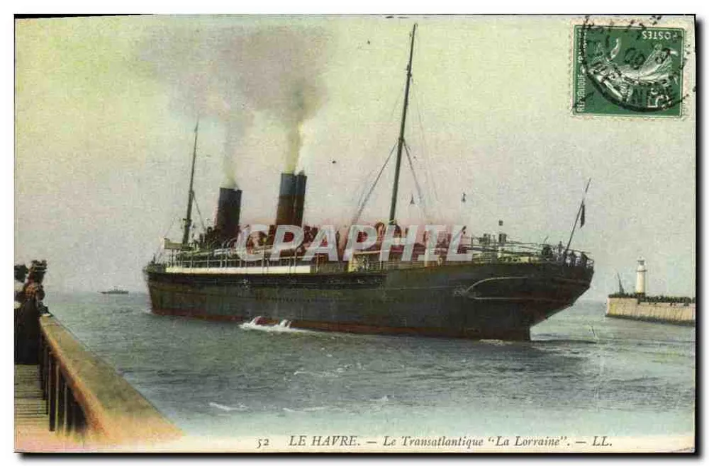 Le Havre — Der Transatlantische Dampfer "La Lorraine" — LL. — n°52 - Vorderseite