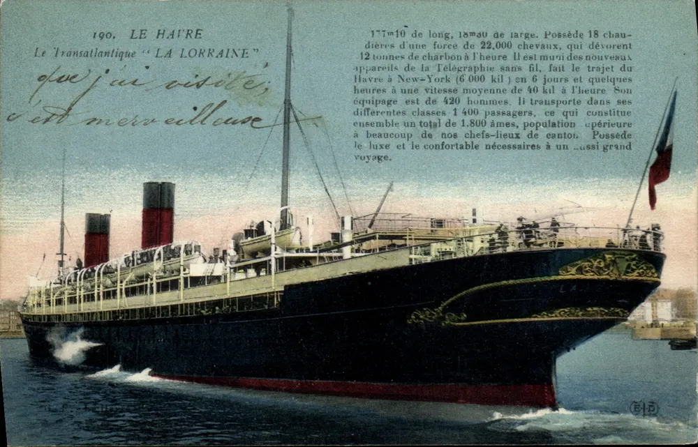 Der Transatlantiker "LA LORRAINE" — 1900 — Verlag: E. F. Bellinger - Vorderseite