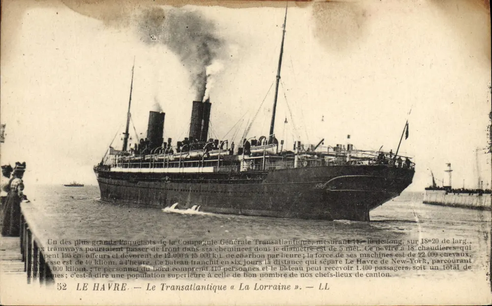 Le Havre — Der Transatlantiker « La Lorraine » — LL - Vorderseite