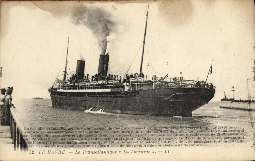 Le Havre — Der Transatlantische Dampfer « La Lorraine » — LL - Vorderseite