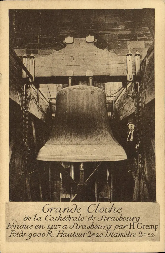 Große Glocke der Straßburger Kathedrale — Gekastet 1427 von H. Gremp — Verlag: l'Œuvre Notre-Dame Straßburg - Vorderseite