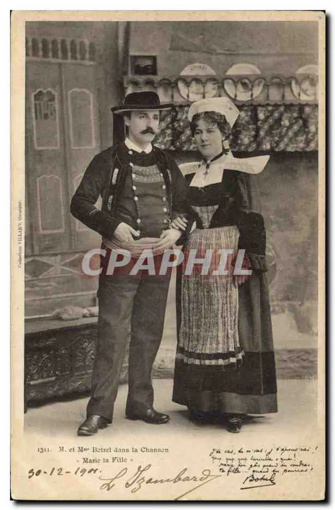 Herr und Frau Botrel in der Lied « Marie la Fille » — Sammlung VILLARD, Oussept, n°1311 - Vorderseite