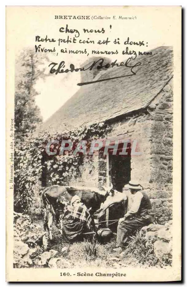 Cena campestre — Bretanha — Editor E. Hamonic, n° 160 - Frente