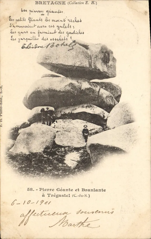 Pierre Géante et Branlante — rochers géants à Trégastel (C.-du-N.) — E. H. Photo-Edit. S.-B. - Vorderseite