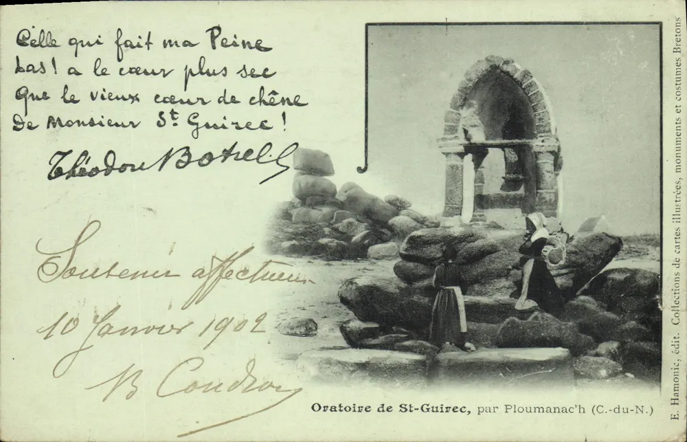 Oratoire de St-Guirec — monument sur rochers — E. Hamonic, édit. Ploumanac'h (C.-du-N.) - Frente