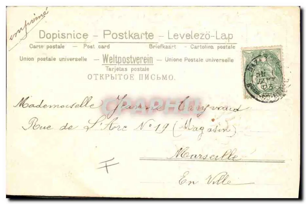 Flores e pássaros — Boa Ano — Marie-Louise - Verso