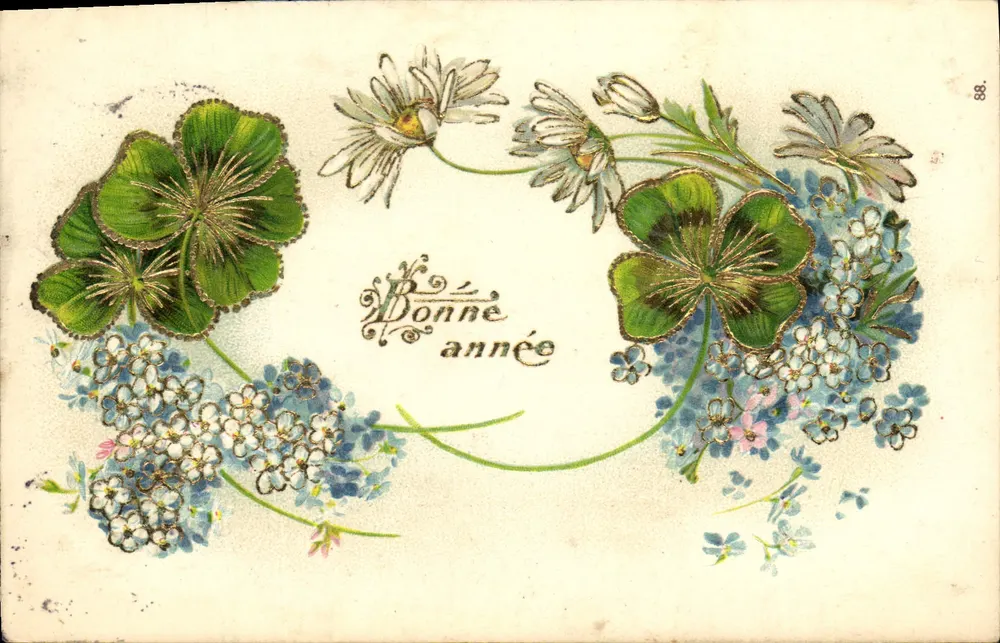 Flores e trevo — Boa Ano — n°88 - Frente