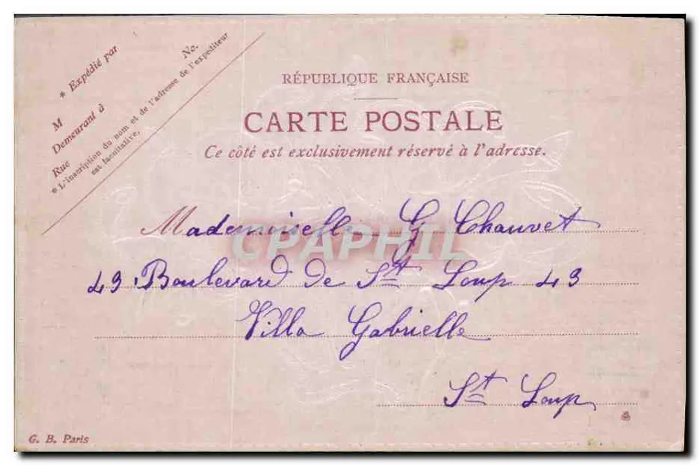 Mistral in een pizzeta — Herinnering Maria — G. B. Parijs - Achterkant