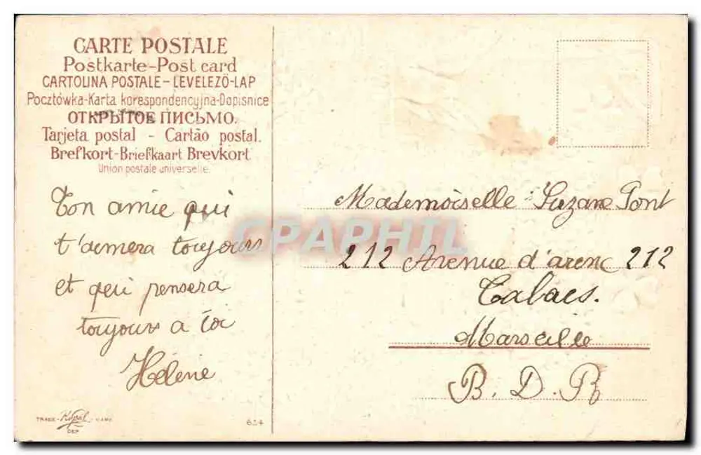 Poço decorado com flores — Arles — editor Trade-Kepel, n°654 - Verso