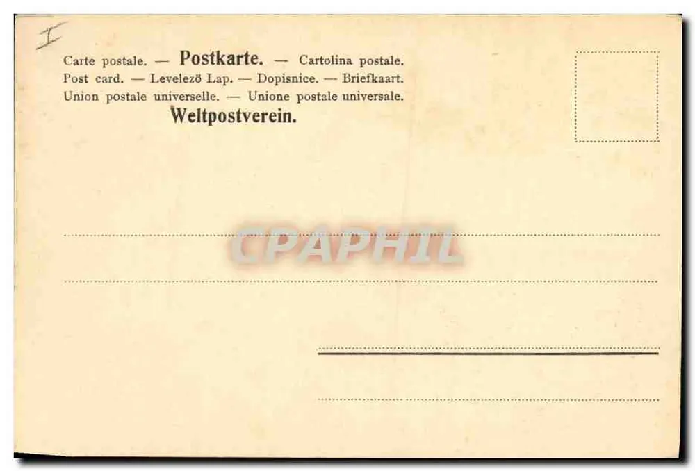 Cervo na floresta — edição da Weltpostverein — número de série não visível - Verso