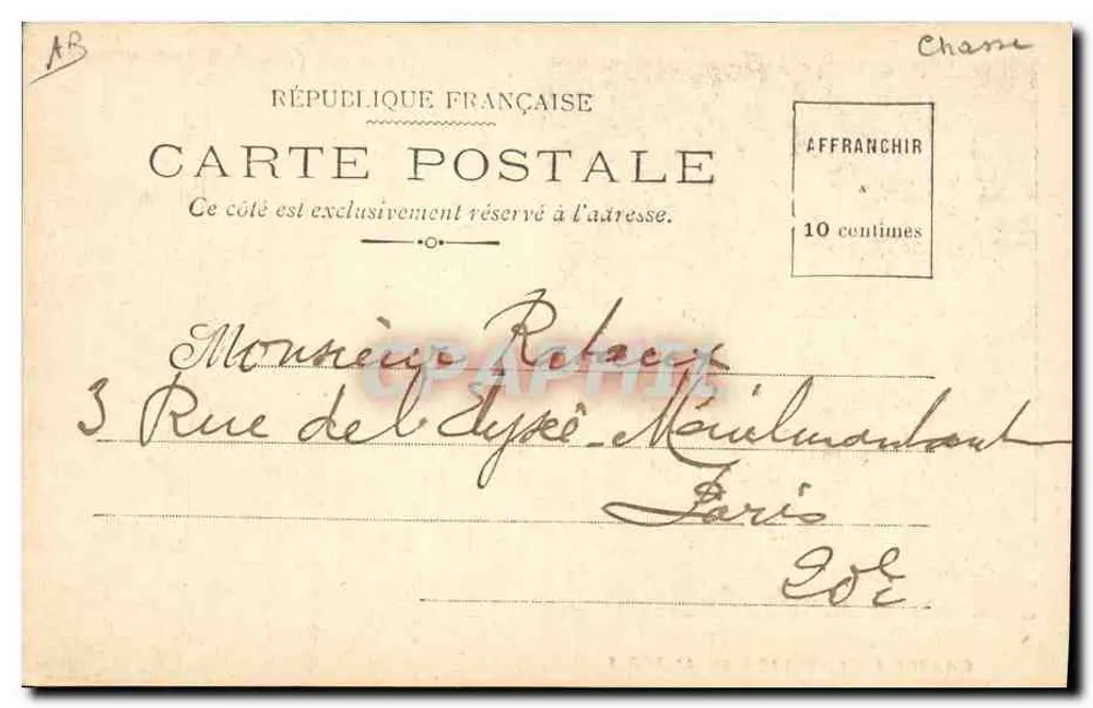 Caça ao javali na Argélia — Carta postal ilustrada — Cartuy Postale - Verso